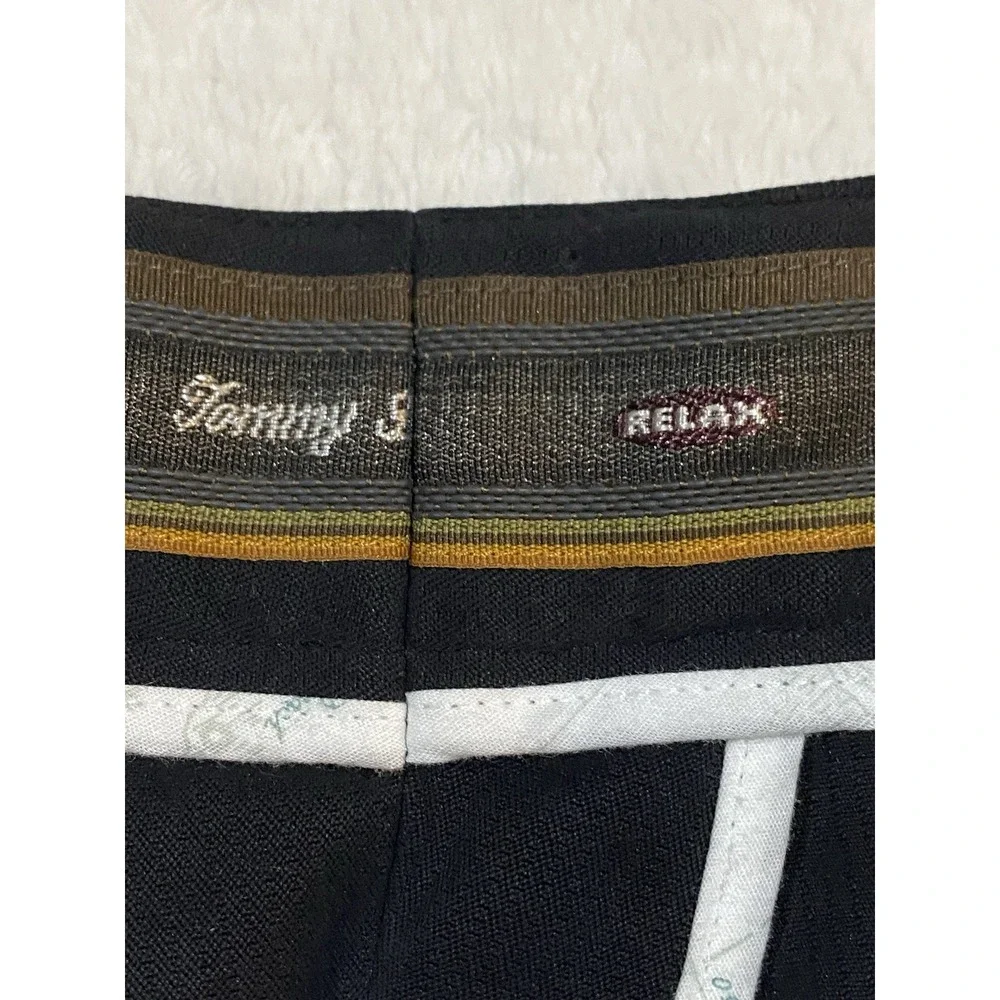 Tommy Bahama Pants Mens 36x34 Black Silk Pleated Classic Relaxed Fit - Picture 7 of 9
